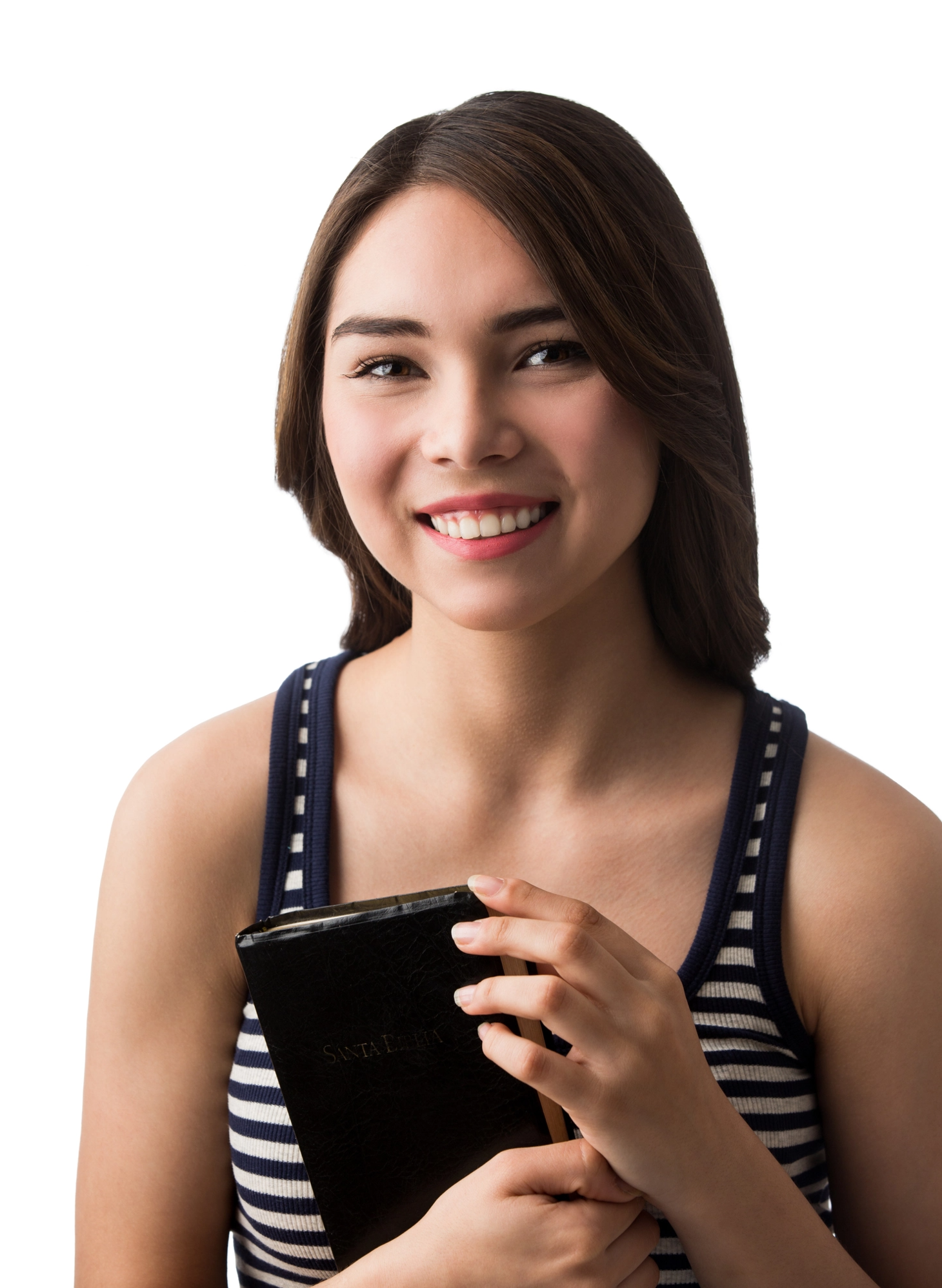 Young woman holing bible